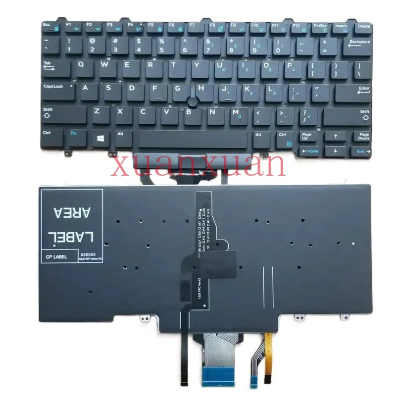 Novo teclado retroiluminado para dell latitude, e5450, e5470, e7470, e7450, e5480, e5490, 7480, 7490, 5480, 5488