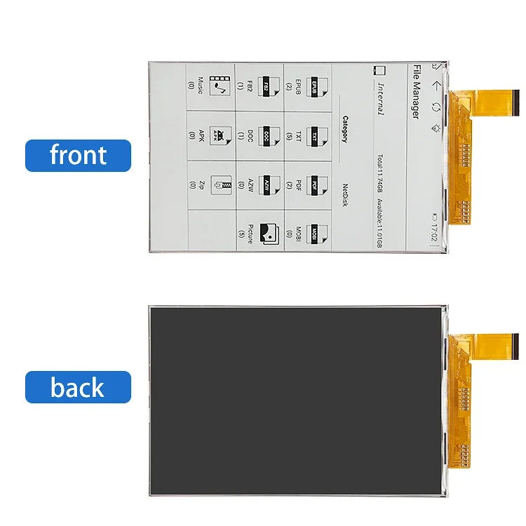 Black/White or Color Parellel Interface Large Customize Epaper Display Long Endurance E-Ink Display Epaper E book Reader