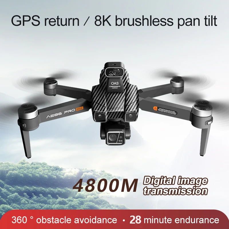 New style hot selling AE86 PRO MAX AE86 Plus Drone 8K HD Dual Camera FPV 3-Axis Anti-Shake Gimbal Obstacle Avoidance Brushless