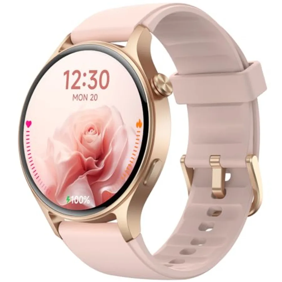 Smart Watch for Women, 1.3" AMOLED Touchscreen Fitness Tracker, Make/Answer Calls, Heart Rate SpO2 Monitor, 3ATM Waterproof, Sl