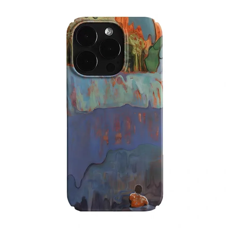 

Purple Gentle Back Oil Painting Phone Case for IPHONE 17 16E 15 PROMAX 14 Plus 13 12 MINI 11PRO 16Plus XR XS Acrylic Phone Cover