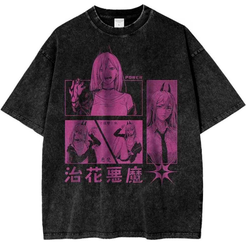 

New Hot Chainsaw Man Denji T-shirt Anime Shirt Vintage Men's T-shirt Pure Cotton Leisure Sports Harajuku Summer New 2025