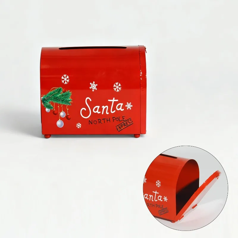 Christmas Decoration Wooden House Mailbox Iron Postbox Bar and Café Shop Entrance Decoration Christmas Decorations