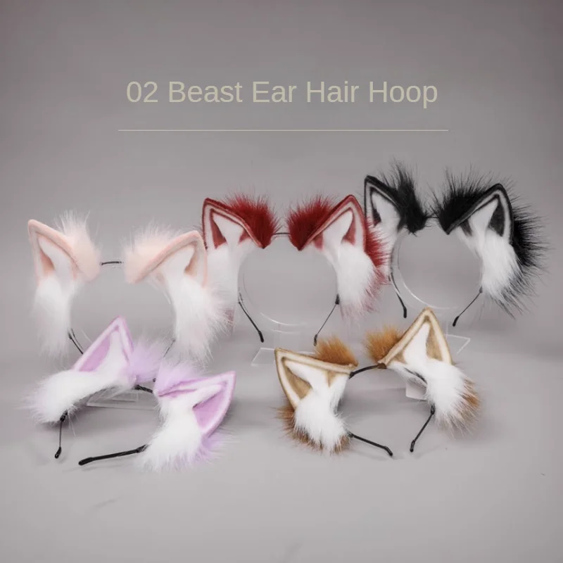 Japanese Lolita headdress cat ears headband fox plush hair accessories girl heart simulation pure desire halloween animal ears