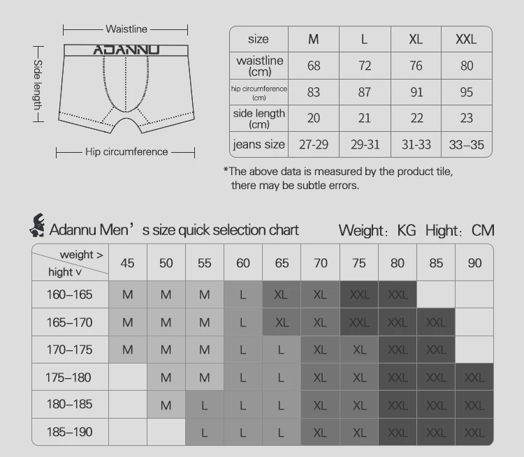 ADANNU Brand male underwear men boxers modal breathable cueca tanga comfortable underpants boxershorts calzoncillo men shorts