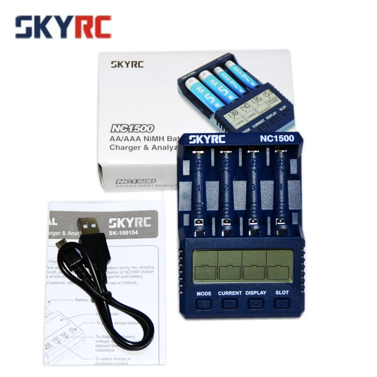 

Battery Charger LCD Smart Charger NC1500 5V 2.1A 4Slots For AA/AAA Analyzer NiMH Discharge & Refresh