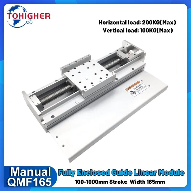 

CNC Linear Sliding Table Heavy Duty 165mm Width Fully Enclosed Ballscrew Slide Stage 200KG SFU2505/2510/2525 4 Sliders EGH20CA