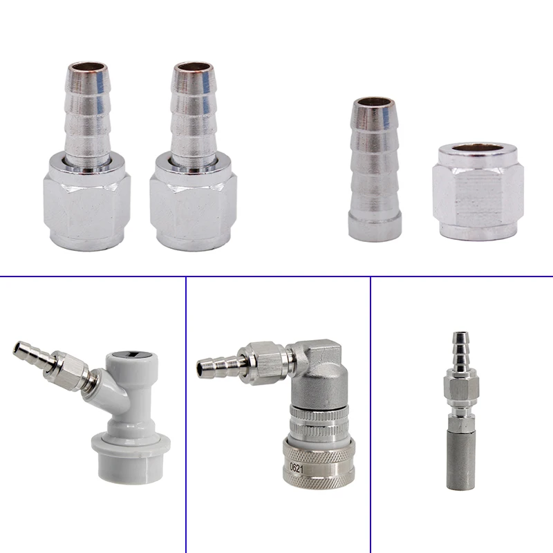 1/4 & 5/16 ID Barbed Swivel Nut Homebrew Kegging Flare Fitting 1/4\