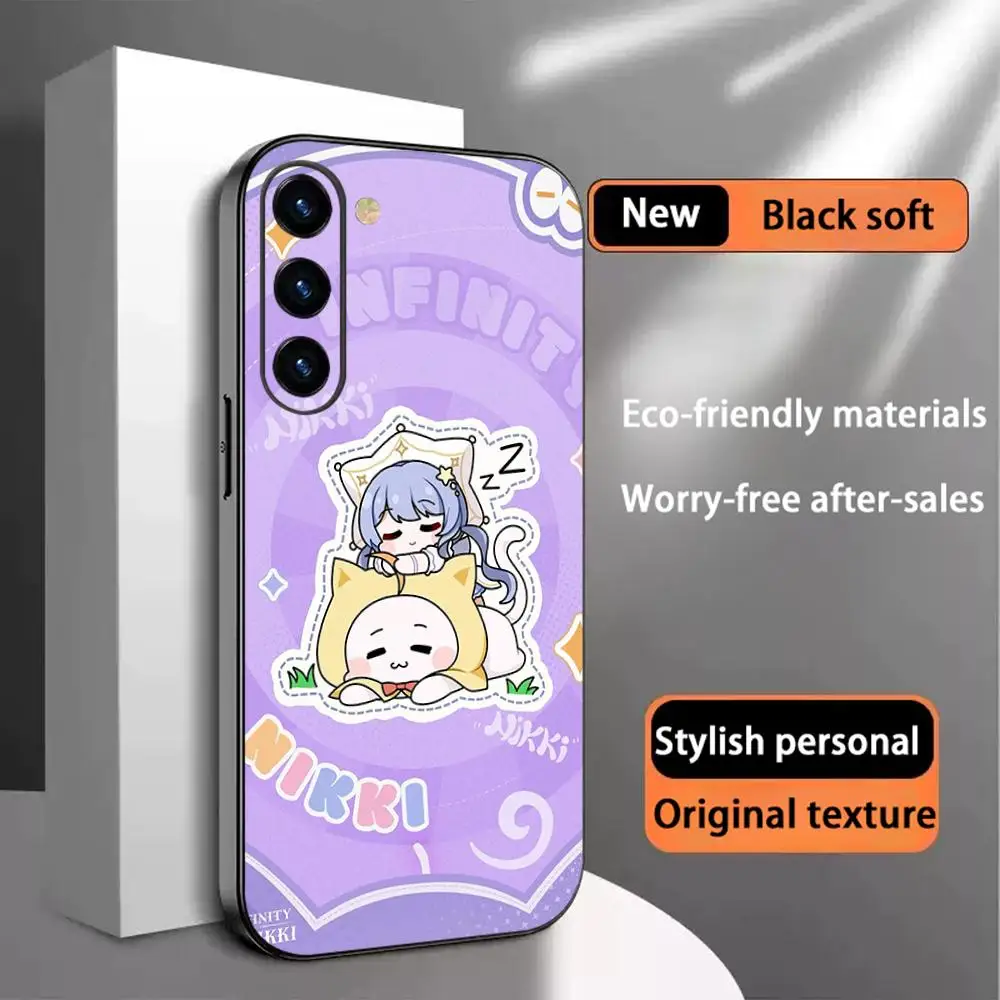 Infinity Nikki cute girl game Phone Case For Samsung Galaxy S25 S24 S23 S22 S21 S20 Plus Ultra Note20 Soft Black