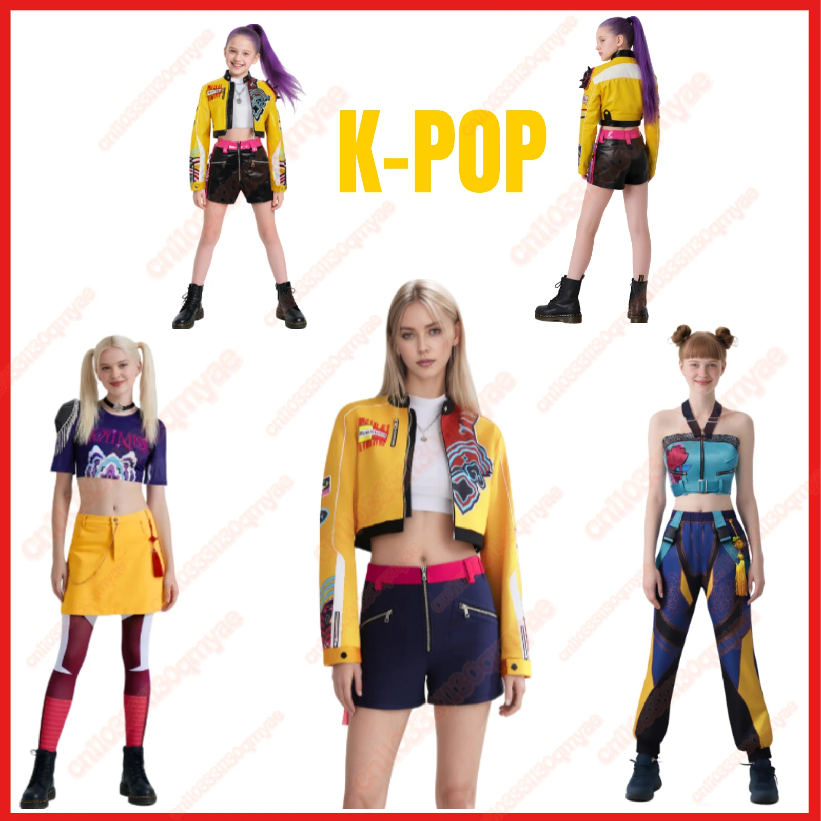 

Halloween Girls Mira Rumi Zoey Costume K-Pop Stage Performance White Gold Dress Demon Hunters Festival Anime Cosplay Outfits New