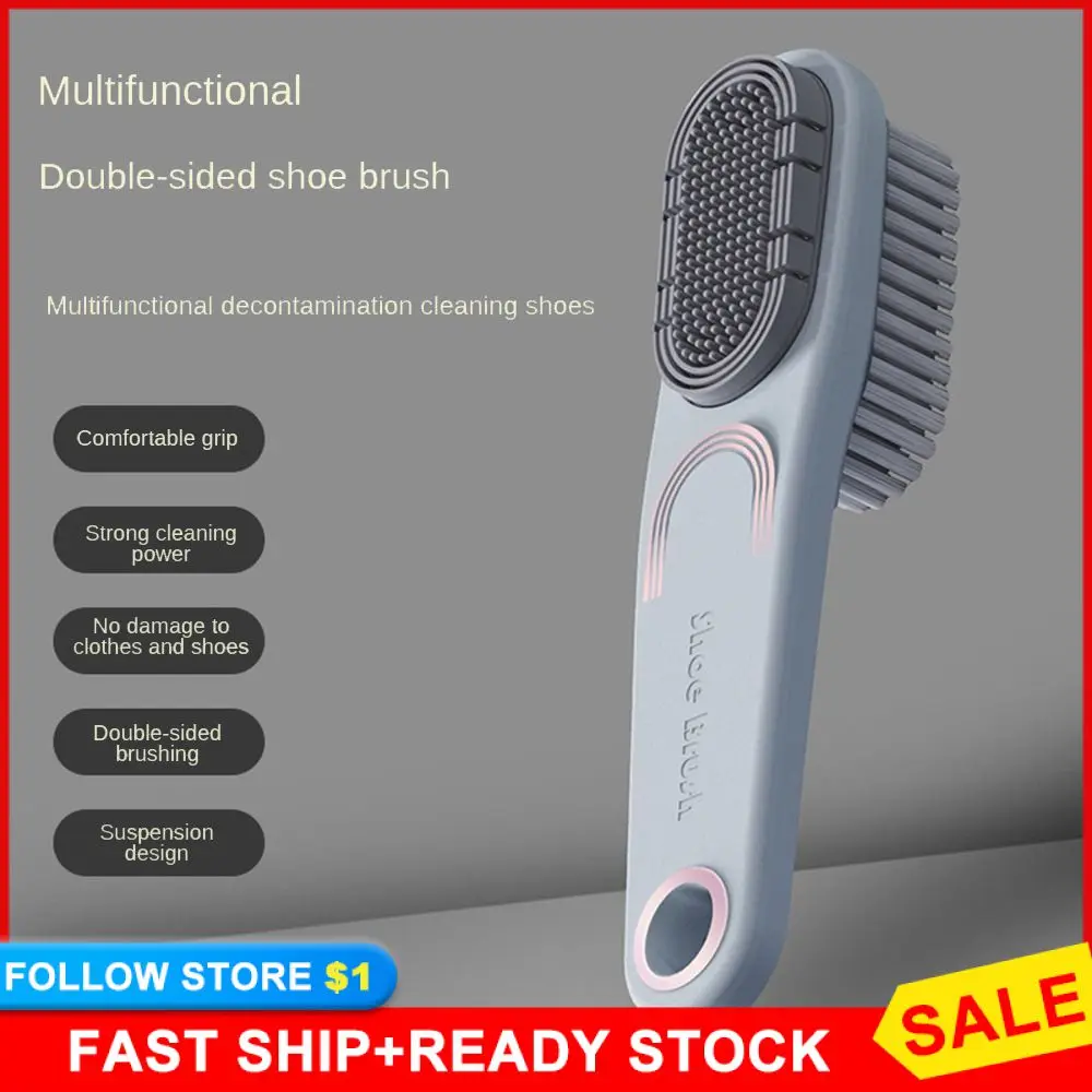 Convenient Suspendable Preferred Material Household Dense And Flexible Clean Double-sided Comfortable Grip Shoe Brush Rubber