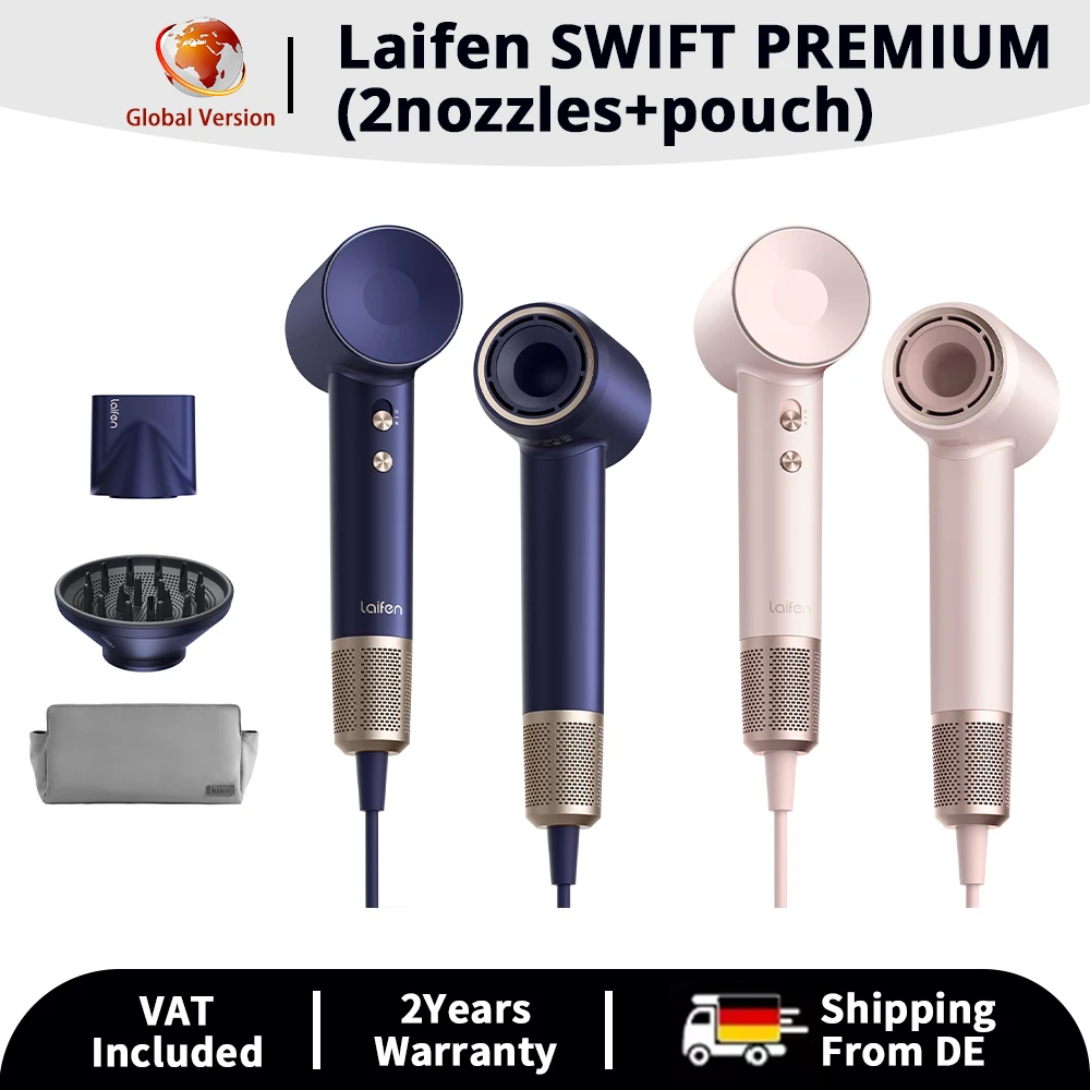 Laifen SWIFT PREMIUM 22m/s 110000RPM Bürstenloser Motor Geräuschreduzierung 3X Schneller Ultra-Leiser Trockner