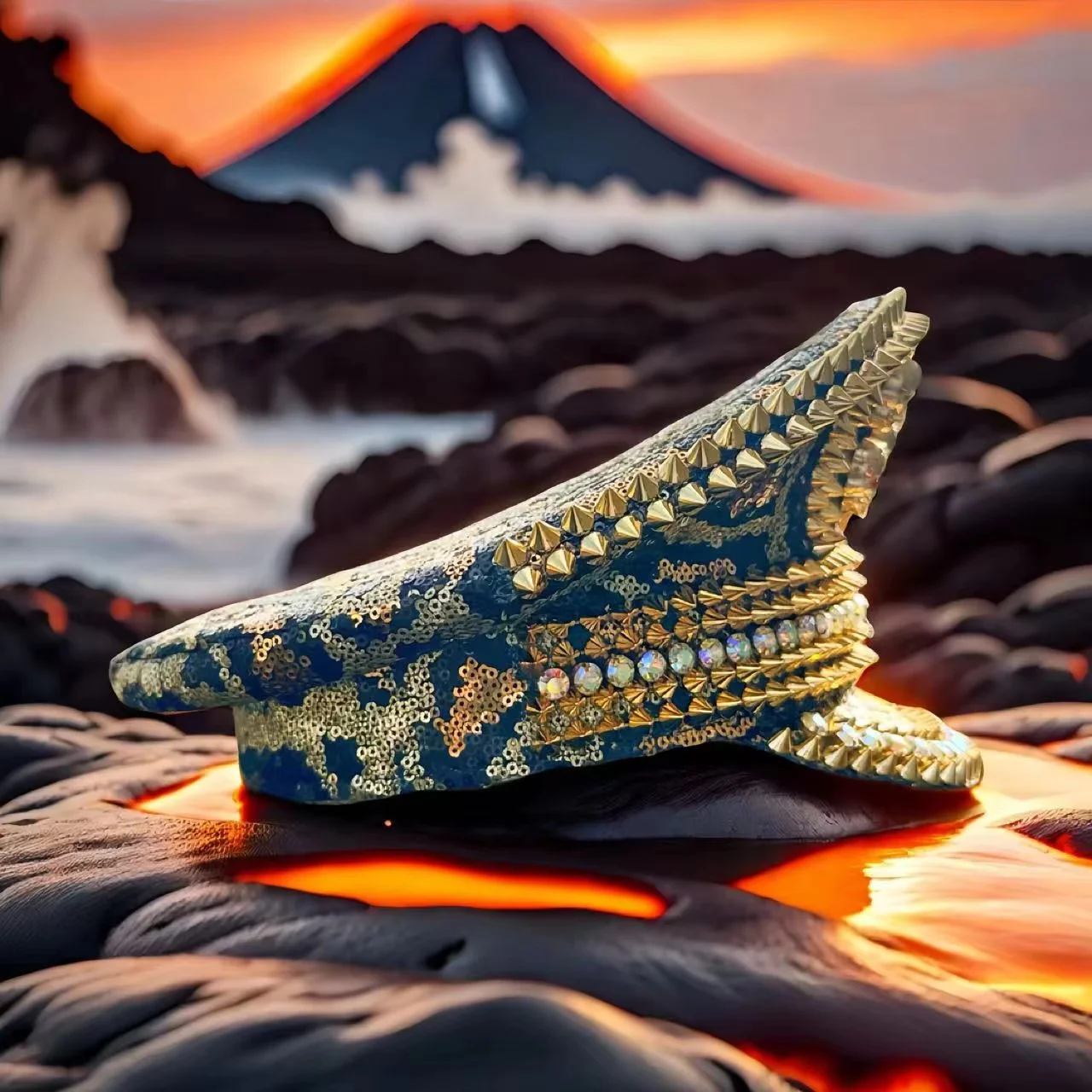 HongLuan Music Festival Costume Hat, Captain Hats Rhinestone for Carnival Woman, Cosplay Female Accessories