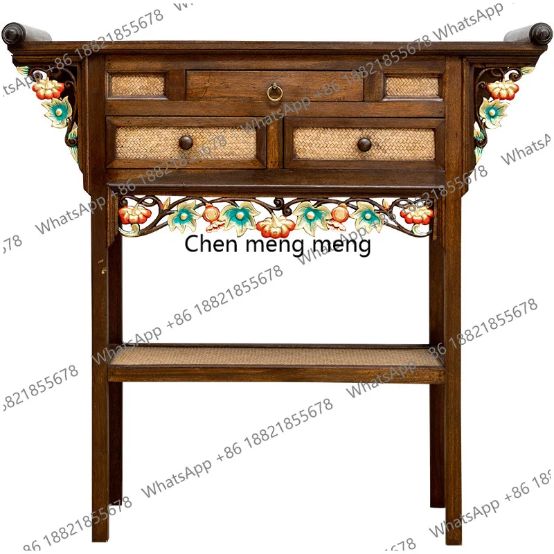 

Thai furniture, household solid wood table case incense case, Buddhist platform entrance offering table