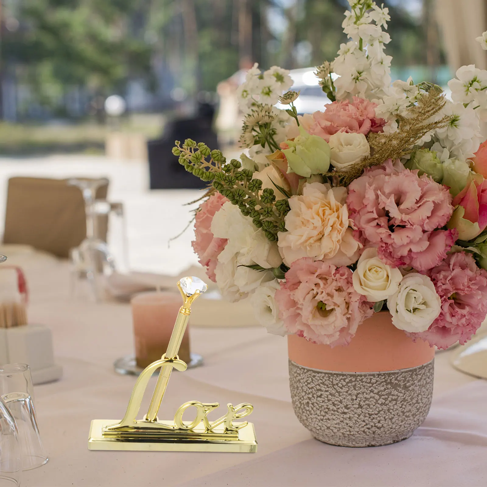 

Exquisite Wedding Signing Pen For Guest Book Banquet Romantic Signature Tabletop Party Pen Plastic Decorative Stationery