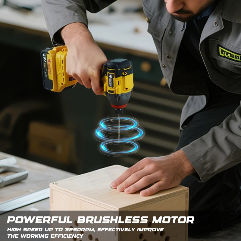 Electric Goddess Brushless Impact Driver 205NM For Dewalt Battery Cordless Electric Drill Screwdriver Rechargeable Power Tool ﻿