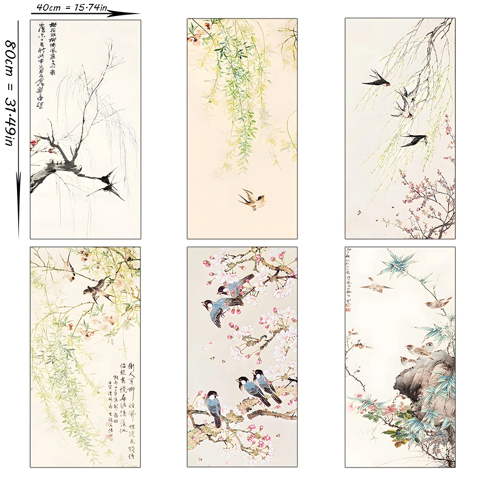 

Chinese Style Ink Art Poster Bird Flowers Wall Canvas Painting Home Hanging Pictures Prints Bedroom Corridor Living Room Decor