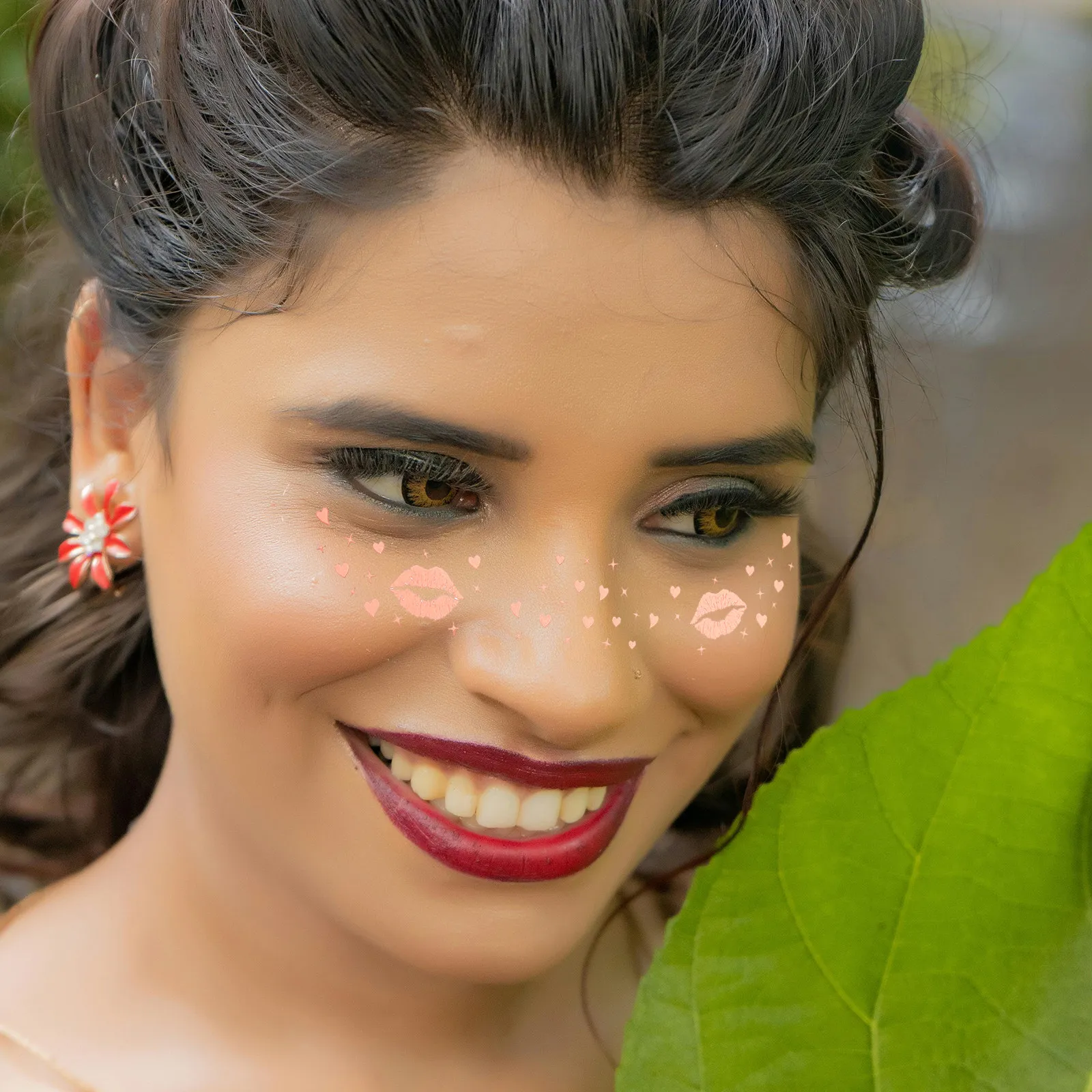 

6 листов наклеек для лица с эффектом веснушек, праздничные аксессуары для макияжа, временные стикеры с блестками для женщин