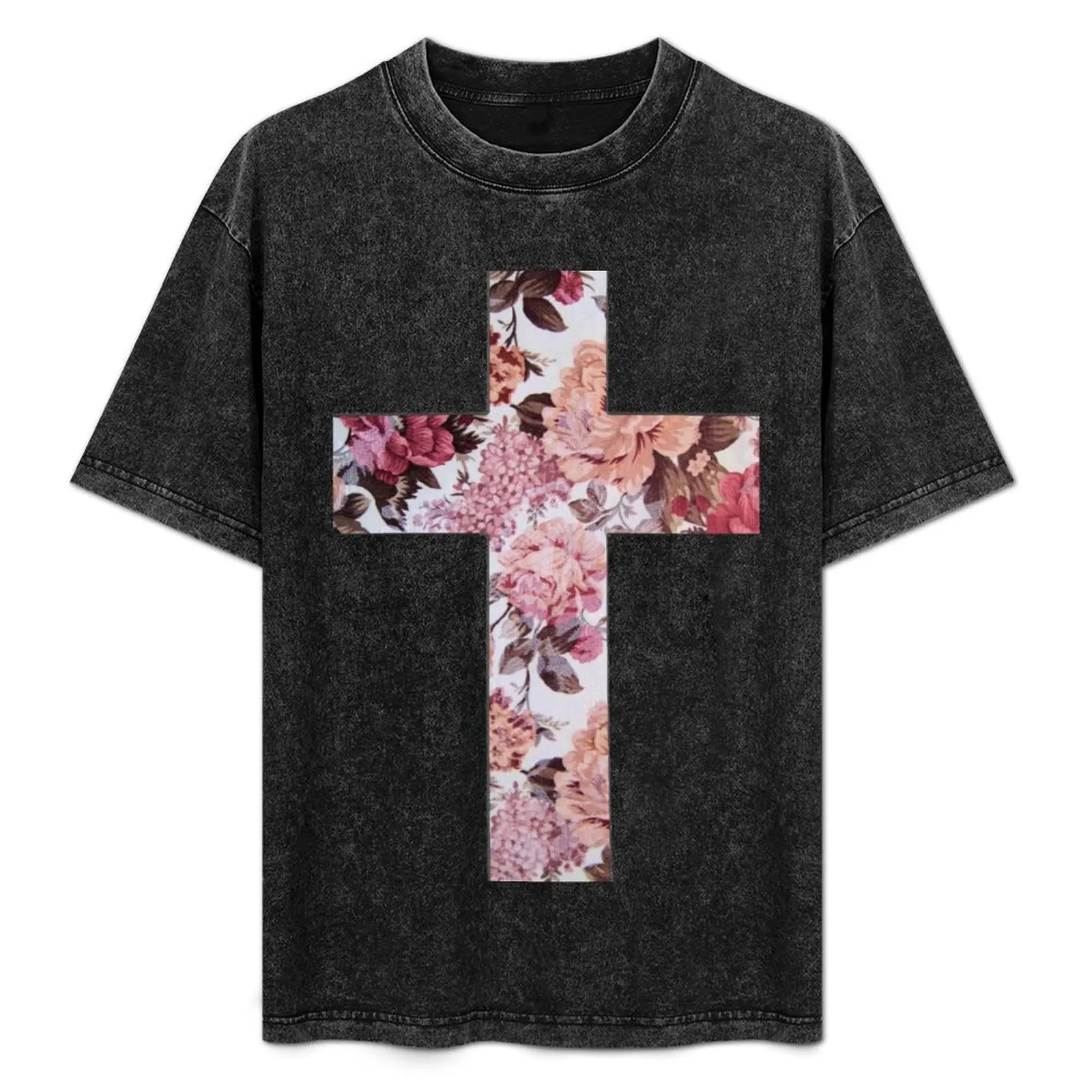 

Floral Cross 3 T-Shirt funny meme t-shirts new edition Louboutins anime tshirt mens designer clothes