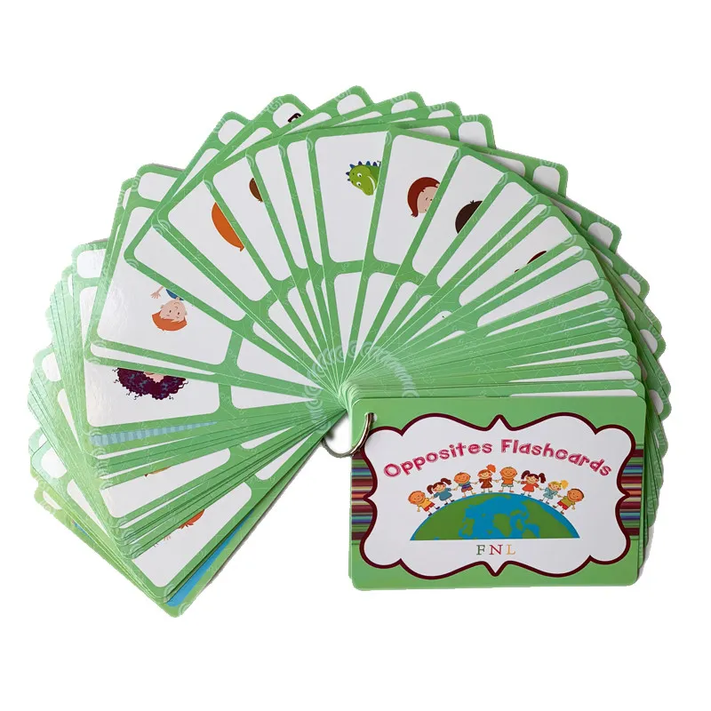 The 100 Groups Opposites Flashcards English Vocabulary Cards Kids Montessori Learning Educational Toys For Children Memory Game