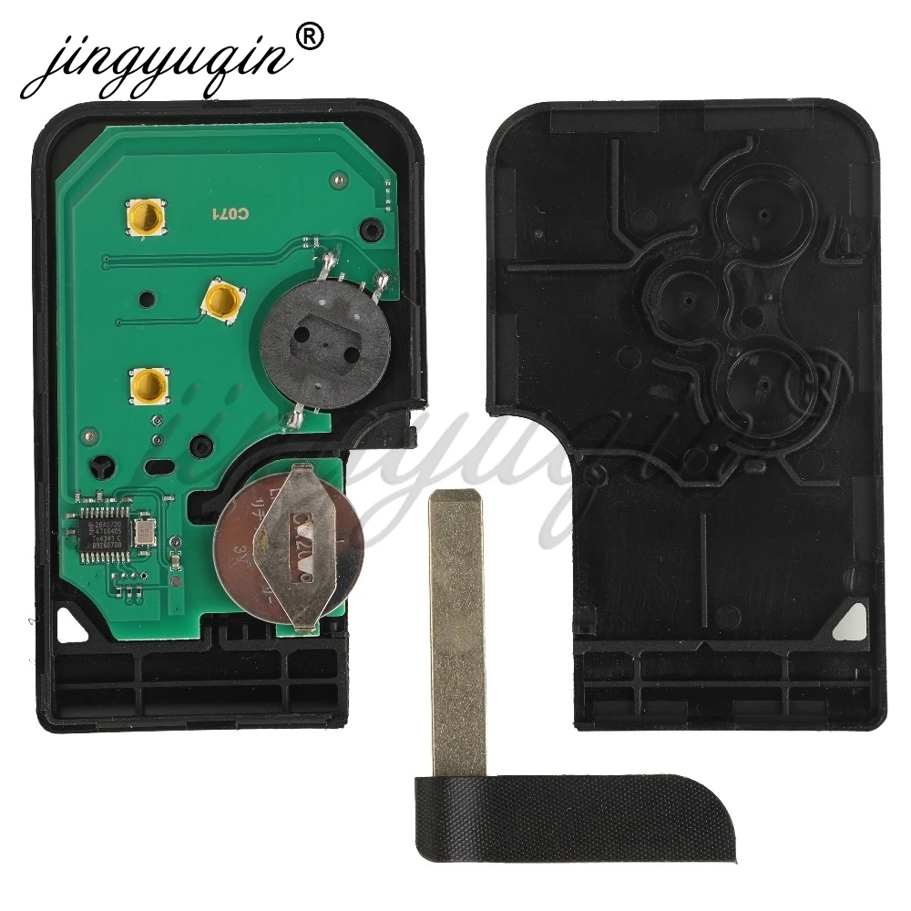 Jingyuqin untuk 2003 2004 2005 2006 2007 2008 Renault Megane II Scenic II Grand PCF7947A 433Mhz ID46 Chip kartu kunci mobil Remote