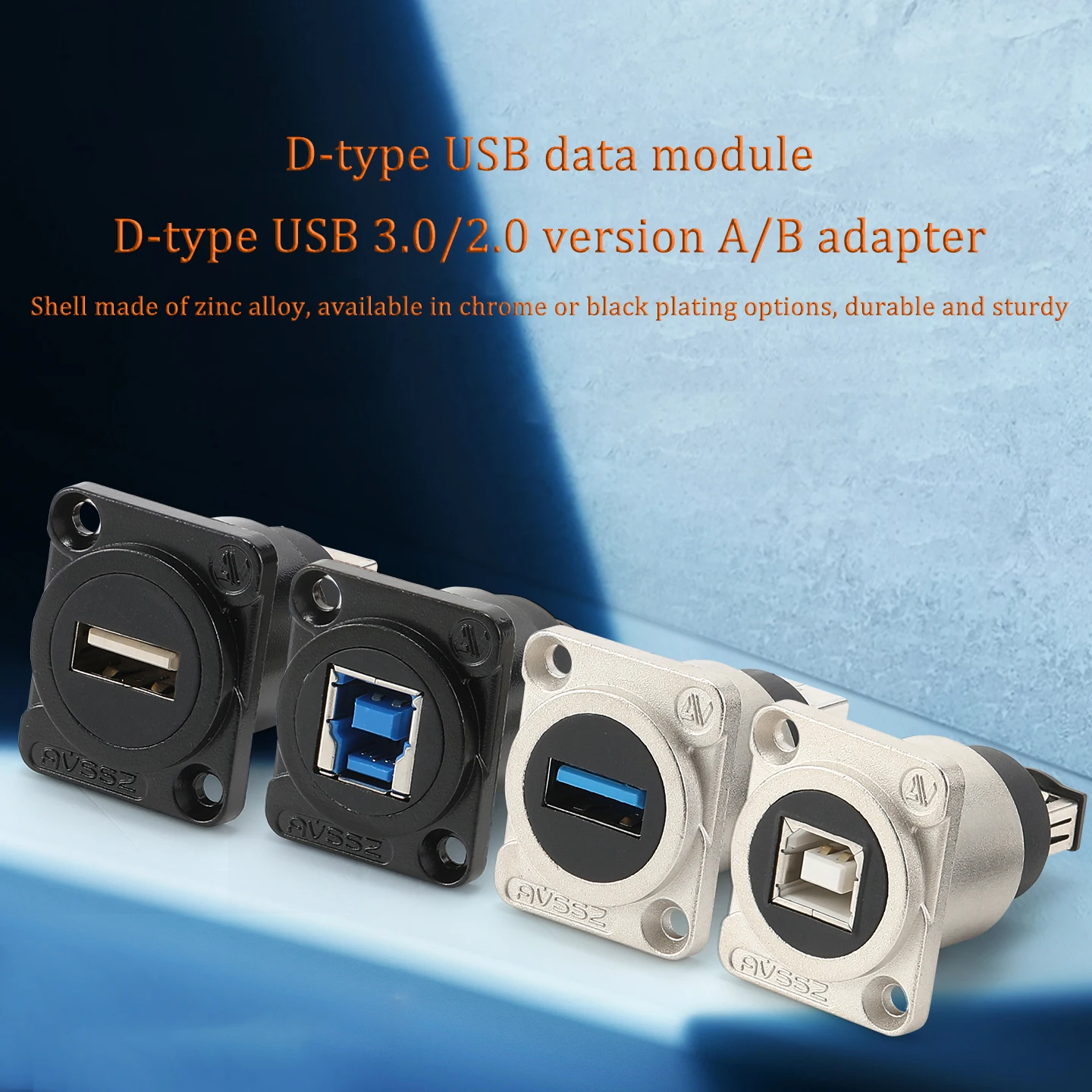 D-Shape USB 3.0 Female Adapter A to B/C Interface Extension Converter Panel Mount Printer Connector High-Speed 5Gbps