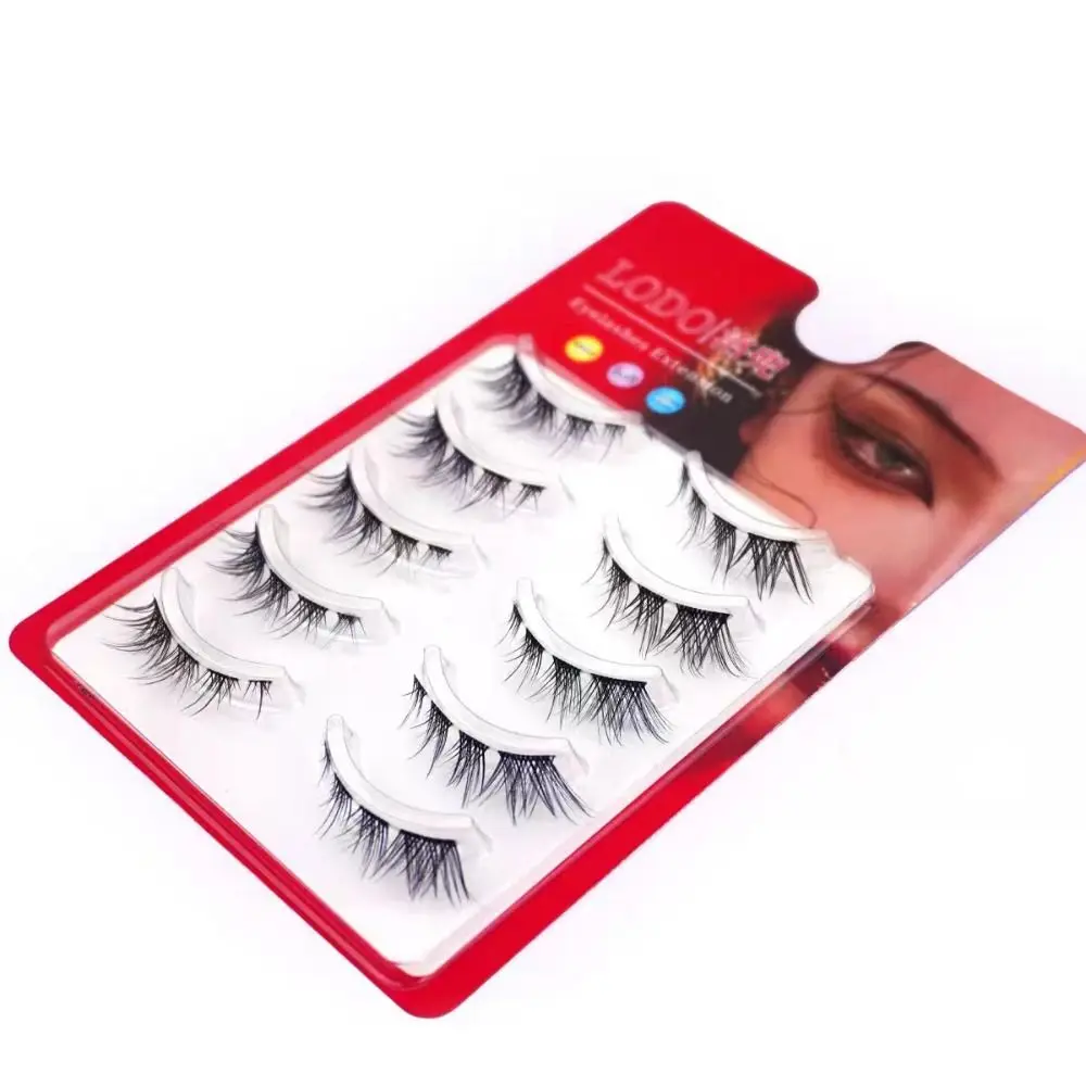 5 أزواج الرموش وهمية كرة لولبية فوضوي الطبيعية القط العين الثعلب جلدة ثلاثية الأبعاد المنك شفافة الجذعية الرموش الصناعية