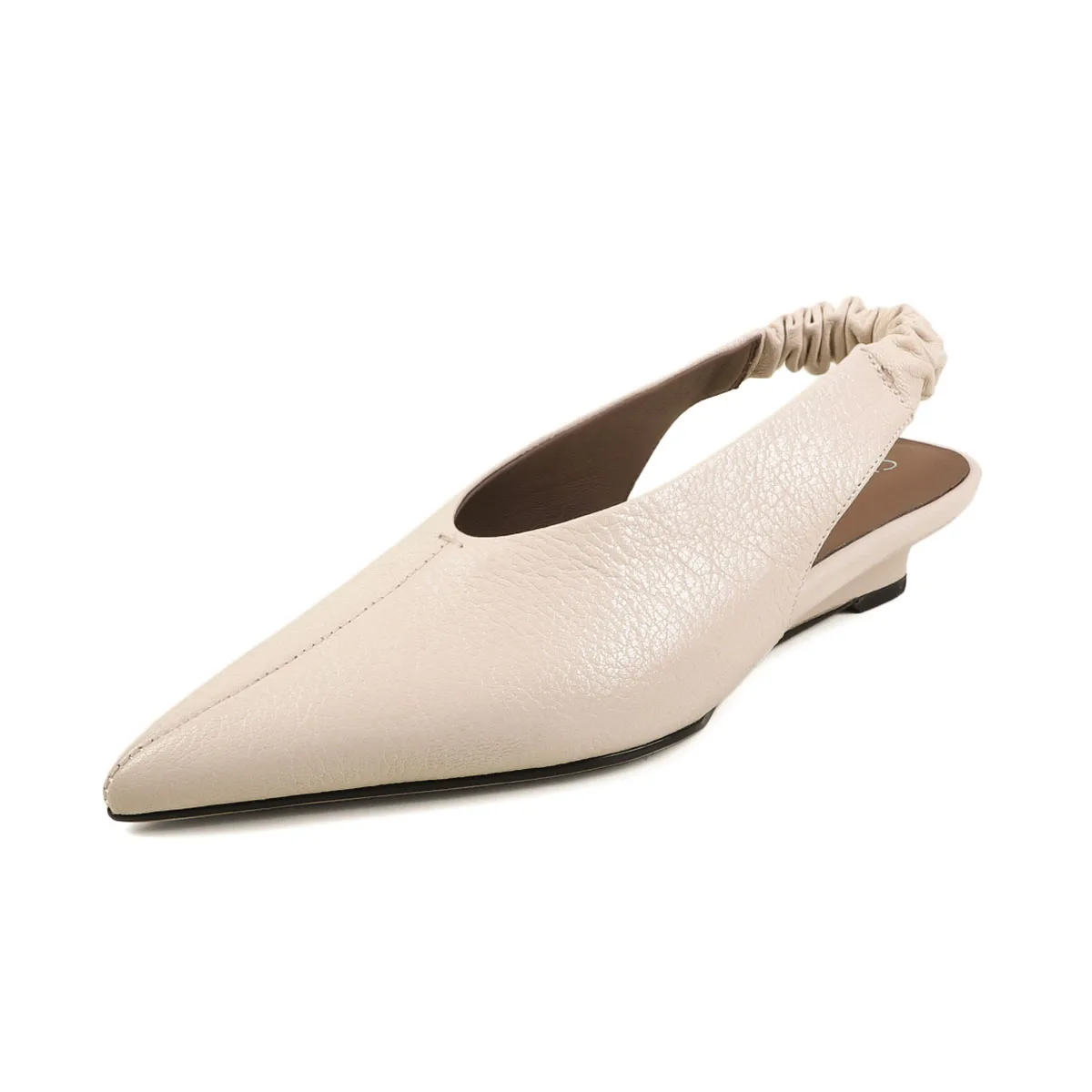 

Летние бежевые сандалии Arden Furtado из овчины на танкетке с острым носком, с низким вырезом на пятке, на среднем каблуке, для повседневной носки