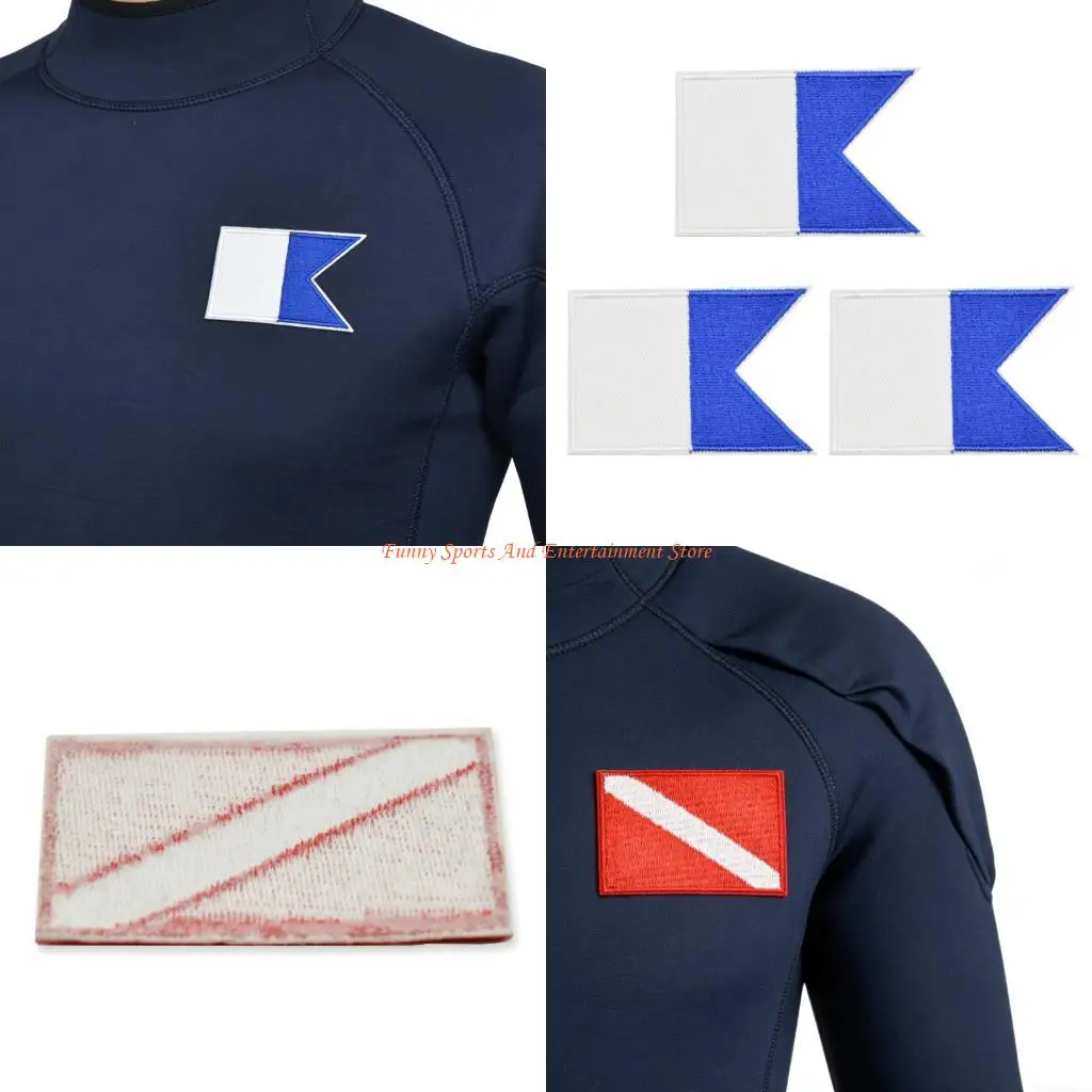 

C4DE Набор из 3 вышитых нашивок с флагами для дайвинга, утюг или пришивка для украшения одежды, снаряжения для подводного с