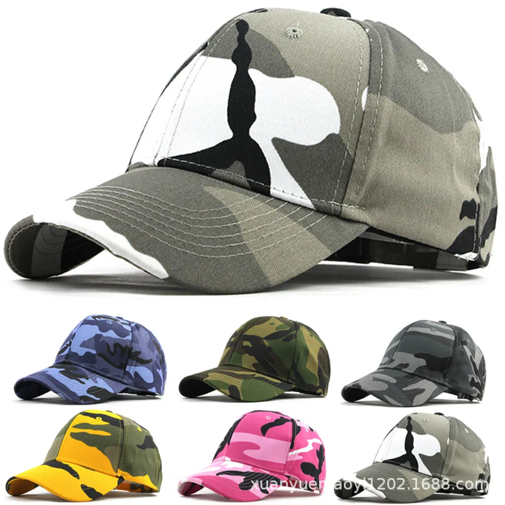

Fashion Camouflage Printed Baseball Cap Neutral Adjustable Sun Protection Peaked Cap Trendy Casual Student Hat for Men Women
