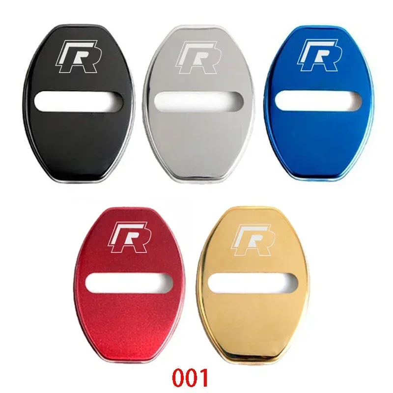 4Pcs for VOLKSWAGEN VW Rline Polo Golf Tiguan Jetta Touareg Sharan T-ROC Passat Touran Bora Car Door Lock Protective Cover Case