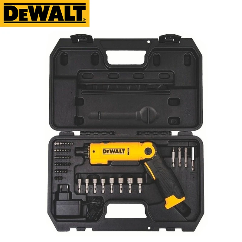 Dewalt DCF008 Cordless Electric Screwdriver With 45 Pieces Drill Bit Set Mini Household Rechargeable Foldable DIY Screwdrivers