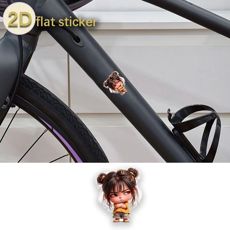 Cute Cartoon Girl Vinyl Stickers Waterproof Anime Decals Bike Frame Motorcycle Helmet Bottle Laptop DIY Decoration