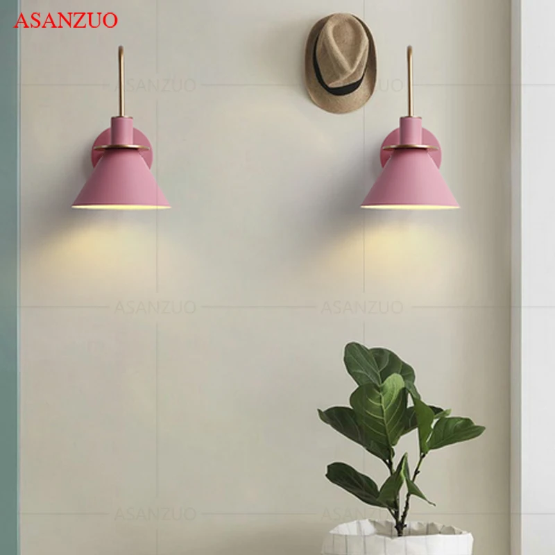 Nordic Luminaire E27 Macaron Kinkiety Nowoczesny Dom Salon Sypialnia Wystrój Kinkiety ścienne Oświetlenie łazienki