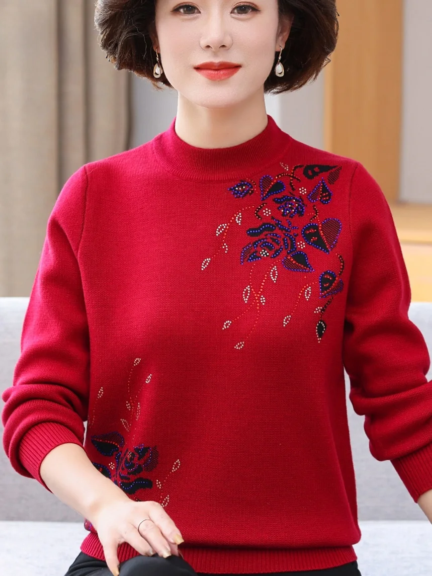 

Thiened f-High Collar Sweater Knitted Autumn Winter Women's Faion Warm Top for ly Ladies Easy-To-Wear Comfortable...