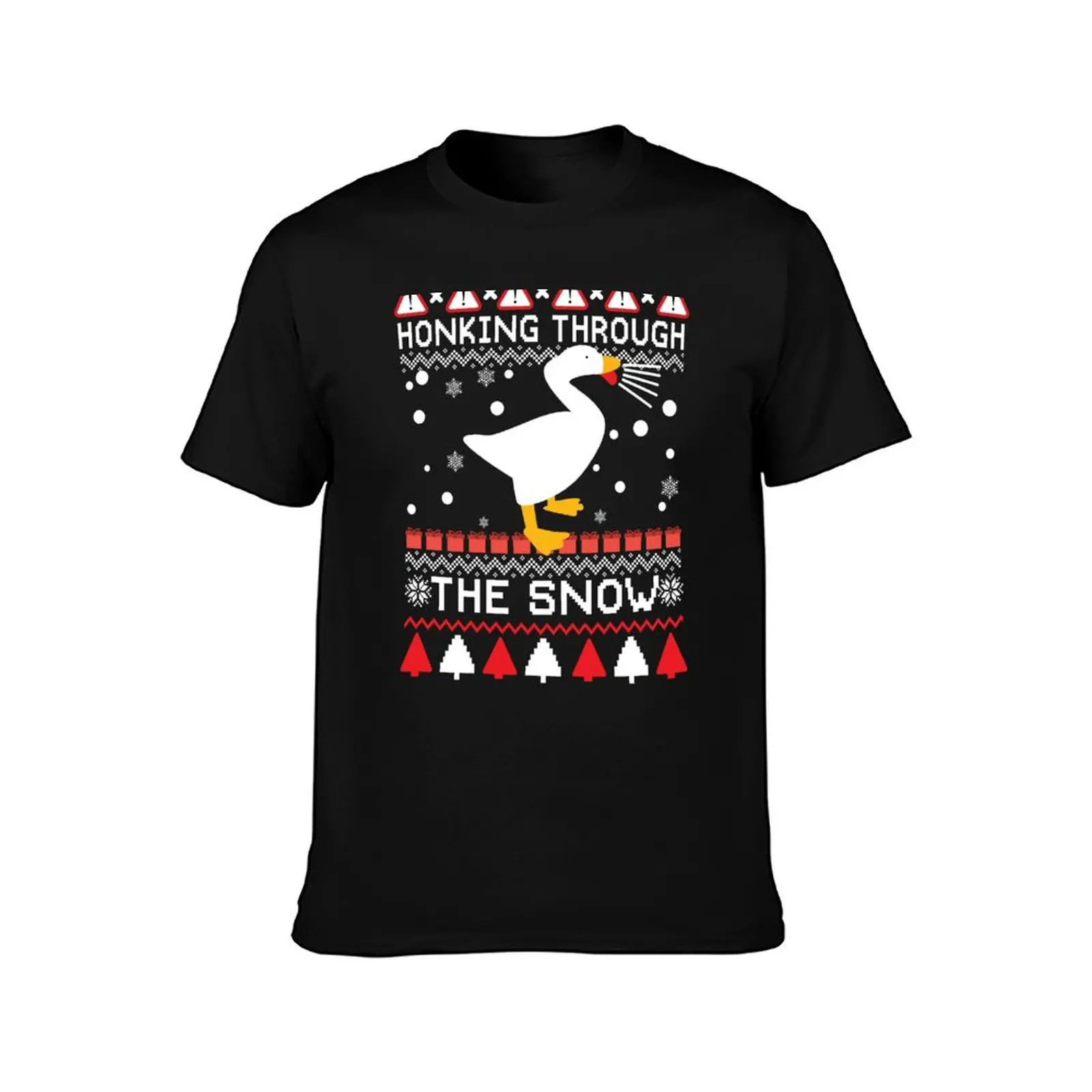 Honking Through The Snow Christmas T-Shirt Plus Size Outdoor Casual Top T-Shirt