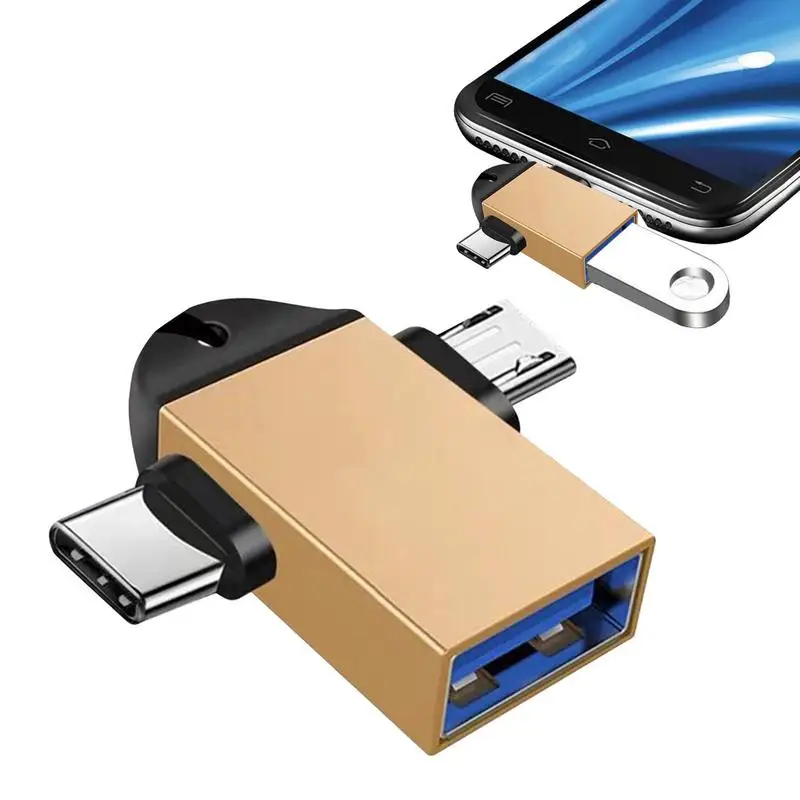 2-in-1 Type-C OTG Adapter USB 3.0 C To Micro USB Type-C Adapter Plug And Play Otg Type C Cable High-speed 480Mbps OTG Converter