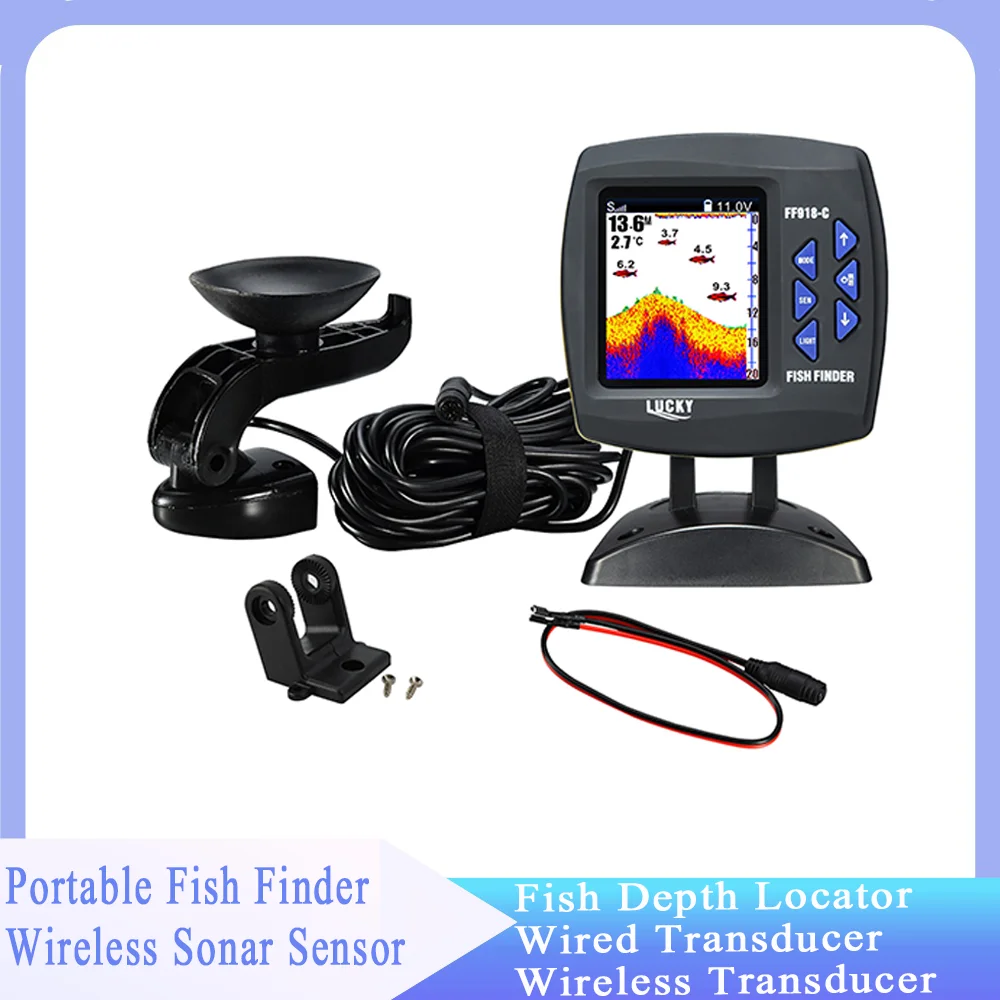 Portable Fish Finder Wireless Sonar Sensor Fishing Depth Finder Locator