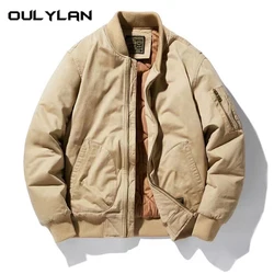 2024 Vintage Trendy Loose Fit Bomber Jacket For Men Women Casual Cotton Zipper Coat For Autumn Winter Thick Baseball Jacket