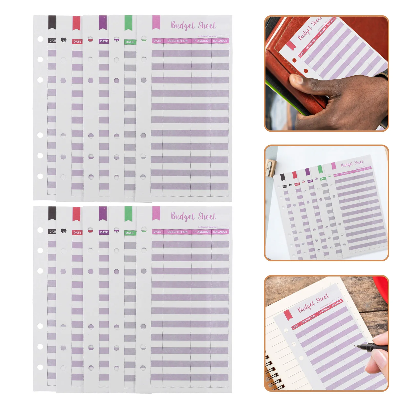 

36 Pack Budget Envelope Inserts Daily Budget Sheets Cash Expense Tracker for Household Office Business Office Accessories