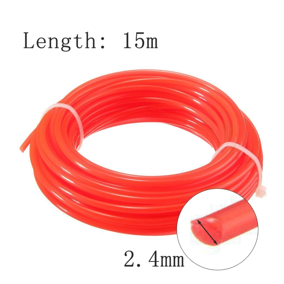 2.4MM * 15M Round Mowing Nylon Line Brush Cutter Strimmer Trimmer Wire Grass Trimmer Head Long Roll Mowing Wire image 3