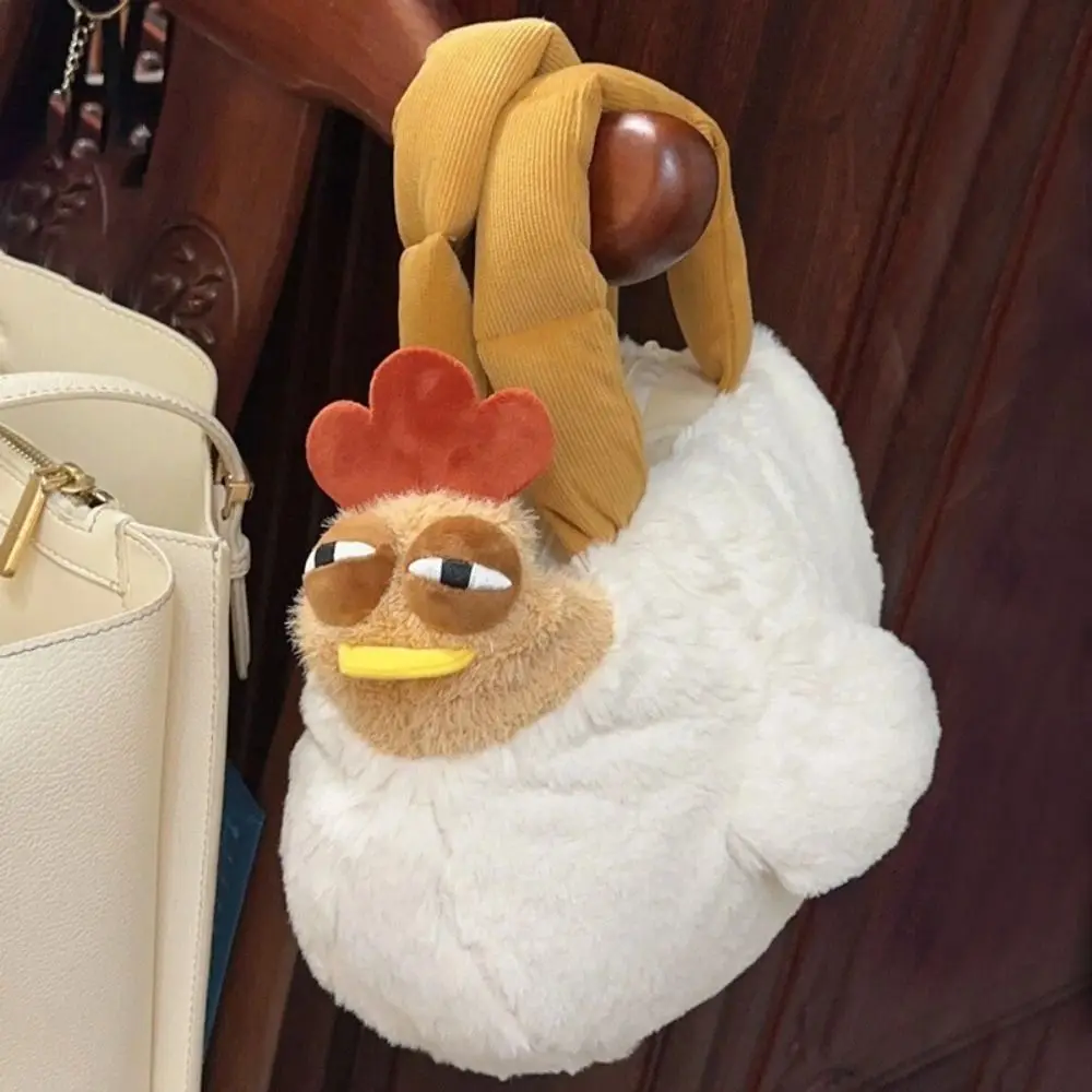 

Trendy Fur Material Chicken Plush Bag Large-Capacity Personalized Doll Handbag Big Rooster Plush Handbag Women
