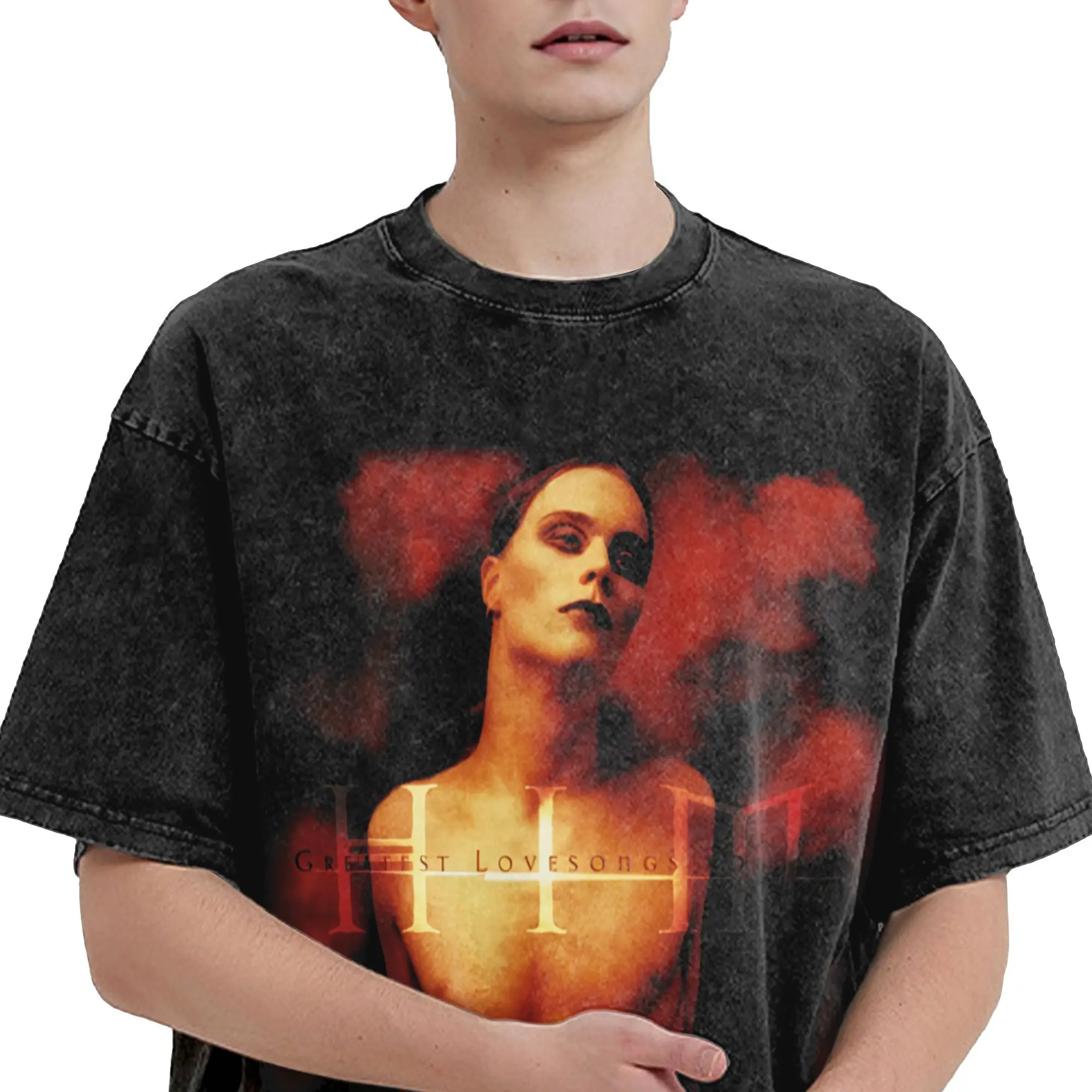 له باند فيل فالو هارت جرام الحب المعادن تي شيرت للرجال الجدة 100% القطن تيز الجولة الرقبة قصيرة الأكمام تي شيرت حجم كبير #4