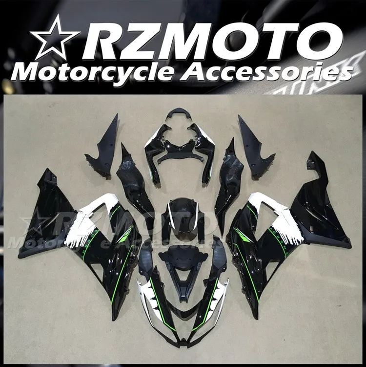 4Gifts New ABS Fairings Kit Fit For KAWASAKI ZX-6R 13 14 15 16 17 636 2013 2014 2015 2016 2017 2018 Bodywork Set Black White