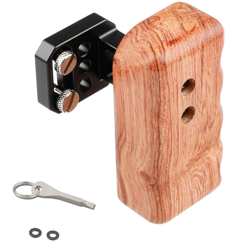 

Right Wooden Handle Grip For Universal Camera Cage On The Side DSLR Camera Handle