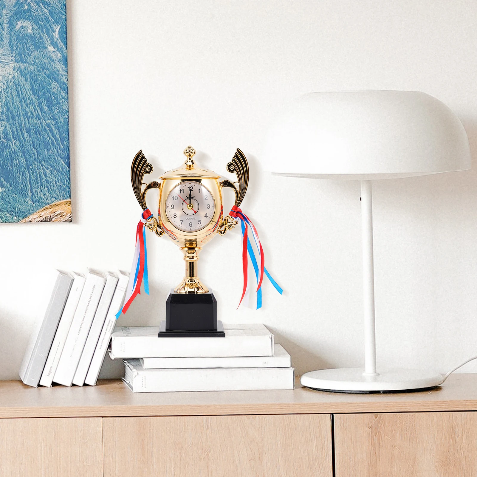 

Trophy Shaped Alarm Creative Desktop For Bedroom Study Room Student Graduation Gift Table Clock Decoration Bedside Desk