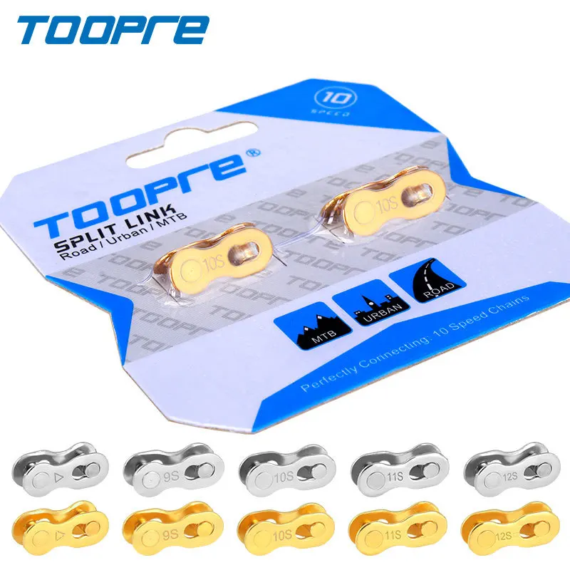 2 Pairs Toopre Mtb Chain Quick Link Power 12V 11V 10V 9V 8V Bicycle Chain Guide Lock 8 9 10 11 12 Speed Squeeze Cycling Gold