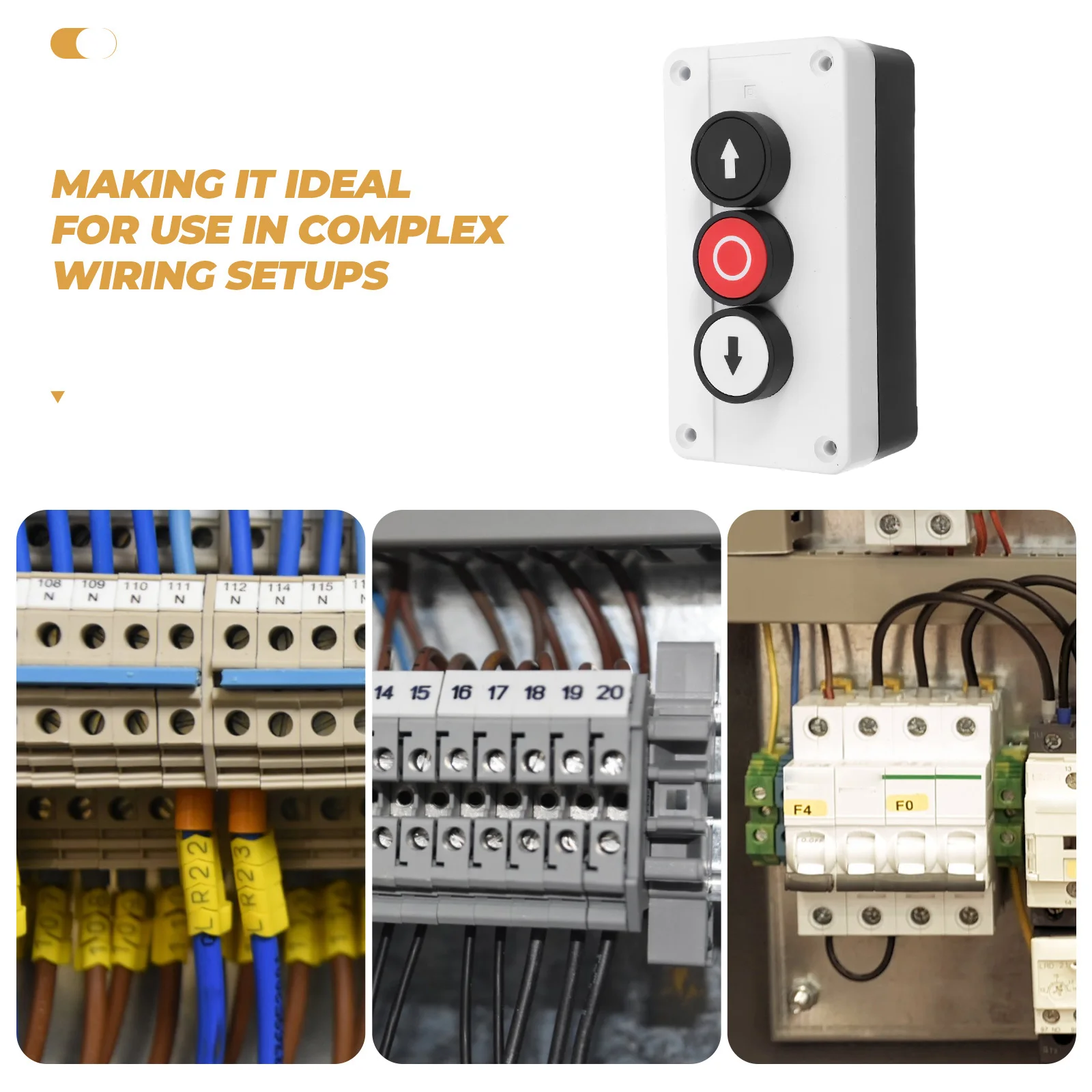 

3 Holes Waterproof Push Button Switch Box Emergency Stop Self Resetting Plastic Exit Buttons Momentary Control Power