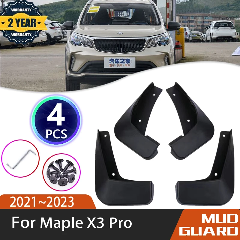 

4 PCS Car Mudguards For Maple X3 Pro Geely Yuanjing X3 Pro 2021 2022 2023 Auto Mud Flaps Splash Flap Fenders Car Accessories