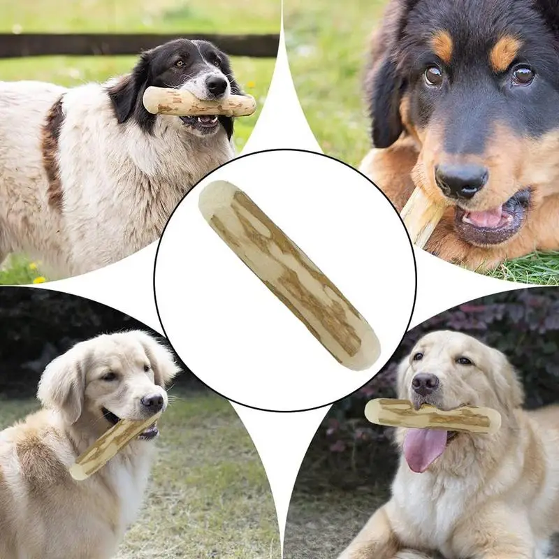 ﻿ Dog Wood Chews Coffee Wood Stick For Dogs Pet Chew Toys For Entertainment & Teeth Cleaning Hard Soothing Teethers